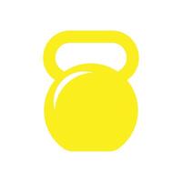 eps10 yellow vector kettlebell solid icon isolated on white background. kettlebell symbol in a simple flat trendy modern style for your web site design, UI, logo, and mobile application