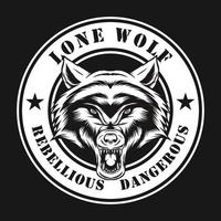 lone wolf logo illustration concept vector