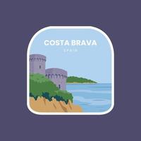 emblema parche ilustración de la costa brava españa vector