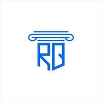 diseño creativo del logotipo de la letra rq con gráfico vectorial vector