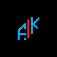 diseño creativo del logotipo de la letra fk con gráfico vectorial vector