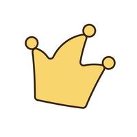 Cute crown hand-drawn, doodle style, vector illustration