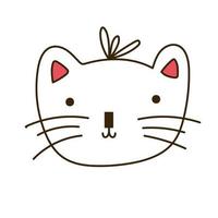 Cute cat hand-drawn, doodle style, vector illustration