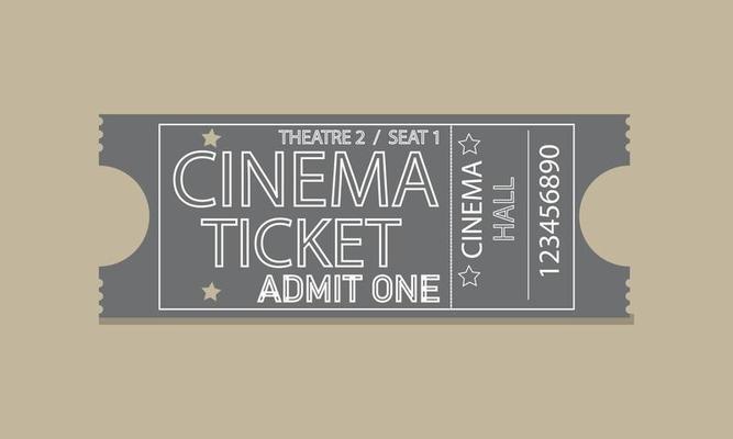 cinema movie theater show entrance ticket vector illustration film permission