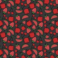 Seamless fruit pattern. Colored doodle fruit pattern. Fruit background vector