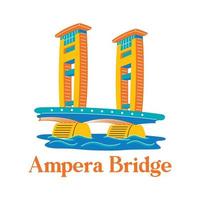 Ampera Bridge in flat design style vector