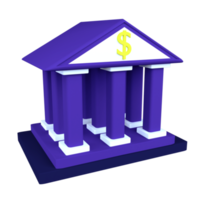icono de banco de representación 3d, ilustración de icono 3d png