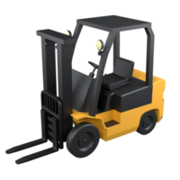 3D Forklift isolated on transparent background , 3D rendering logistic concept png