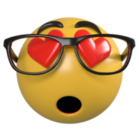 vidro de renderização 3d sentindo wow emoji vista frontal, ícone 3d emoji