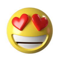 3D-rendering leende emoji framifrån, 3d emoji-ikon png