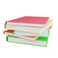 stack book isolated on transparent background , 3D rendering png