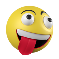 Rendering 3d vista laterale emoji sensazione sfacciata, icona emoji 3d png