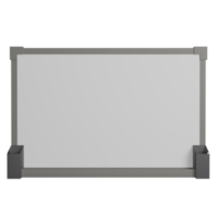 3D-Rendering-Modell leeres Whiteboard, 3D-Kopienraumkonzept png