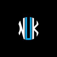 NUK letter logo abstract creative design. NUK unique design vector