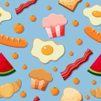 Breakfast Elements Seamless Pattern vector