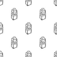 pattern with milk. vector doodle illustration with milk icon.  seamless milk pattern