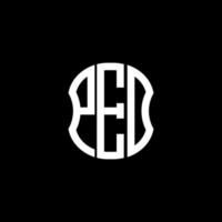 diseño creativo abstracto del logotipo de la letra ped. diseño único vector