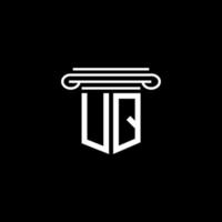 diseño creativo del logotipo de la letra uq con gráfico vectorial vector