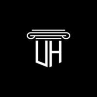 diseño creativo del logotipo de la letra uh con gráfico vectorial vector