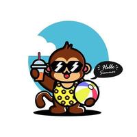 Cute monkey vector illustration