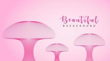 Beautiful Pinky Fungus, Abstract Wave Line Background Design Vector, Mushroom Fantasy Land vector