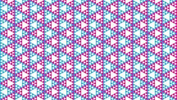 Colorful Abstract Triangles Ornament. Geometric Seamless Pattern Design Template. Polygonal Triangular Shapes Wallpaper. Light Blue,Pink Magenta And White Color Theme.
