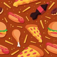 Junk Food Seamless Pattern vector