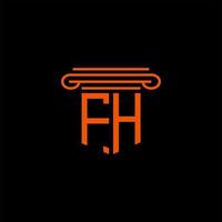 diseño creativo del logotipo de la letra fh con gráfico vectorial vector