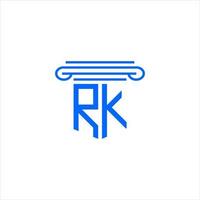 diseño creativo del logotipo de la letra rk con gráfico vectorial vector