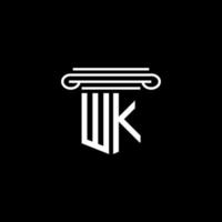 diseño creativo del logotipo de la letra wk con gráfico vectorial vector