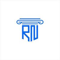 diseño creativo del logotipo de la letra rn con gráfico vectorial vector