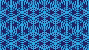 Abstract Geometric Seamless Pattern Design Template. Polygonal Triangles Ornament. Triangular Shapes Wallpaper. Blue Color Theme. vector