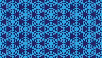 Abstract Geometric Seamless Pattern Design Template. Polygonal Triangles Ornament. Triangular Shapes Wallpaper. Blue Color Theme. vector