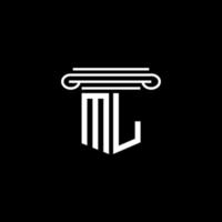 ML letter logo creative design with vector graphic