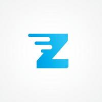 Letter Z streaking with fluid effect. Initial alphabet logo design template suitable for kids product, food and drink, toys, supplement, vitamin etc. Blue as color identity. Vector illustration