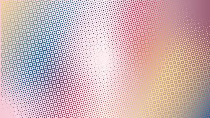 Colorful Halftone Background Design Template, Modern Pop Art, Abstract Dots Pattern Illustration, Vintage Texture Element, Pinky Gradation, Rainbow, Romantic Color, Polka-dotted, polkadot