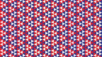 ornamento de triángulos abstractos. plantilla de diseño de patrón geométrico sin costuras. papel pintado de formas triangulares. tema de color azul oscuro, rojo y blanco. vector