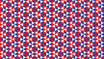 Abstract Triangles Ornament. Geometric Seamless Pattern Design Template. Triangular Shapes Wallpaper. Dark Blue, Red And White Color Theme. vector