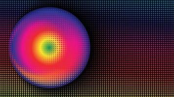 Colorful Halftone Background Design Template, Pop Art, Abstract Dots Pattern Illustration, Modern Texture Element, Ellipse Radial Shape Ornament, Green Yellow Pink Magenta Violet Purple Gradient vector