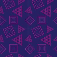 Outline Triangle and Square Shape Ornament. Seamless Pattern Design Template. Purple Blue and Pink Color Theme. vector