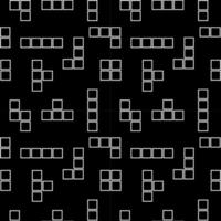 Monochrome Tetris Shape Vector Illustration. Seamless Pattern Design Template. Black and White Color Theme.