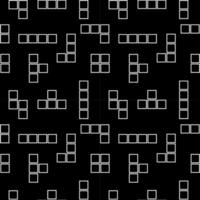 Monochrome Tetris Shape Vector Illustration. Seamless Pattern Design Template. Black and White Color Theme.