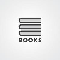 Minimal book stack logo for bookstores, libraries, publishers, reader communities, encyclopedias and etc. Vector design illustration.