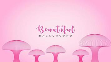 Beautiful Pinky Fungus, Abstract Wave Line Background Design Vector, Mushroom Fantasy Land vector