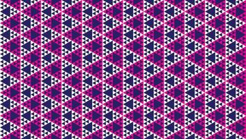 Abstract Polygonal Triangles Ornament. Triangular Shapes Wallpaper. Geometric Seamless Pattern Design Template. Dark Blue,Pink Magenta, White Color Theme. vector