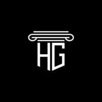 diseño creativo del logotipo de la letra hg con gráfico vectorial vector