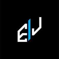 diseño creativo del logotipo de la letra ej con gráfico vectorial vector