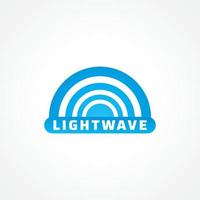 Light Wave Logo Design Concept for Lighting Professional Company, Laser Art Show, Multimedia Event, Power and Energy or etc. Blue and White Color vector