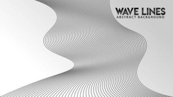 Abstract Wave Line Background Design Vector, Monochrome Sound Wave vector