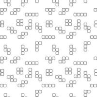 Monochrome Tetris Shape Vector Illustration. Dashed Outline Style. Seamless Pattern Design Template. Black and White Color Theme